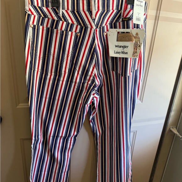 Wrangler Lainey Wilson Striped  Rodeo Flare Jeans. Size 34. Boot Hugger. - Picture 5 of 7